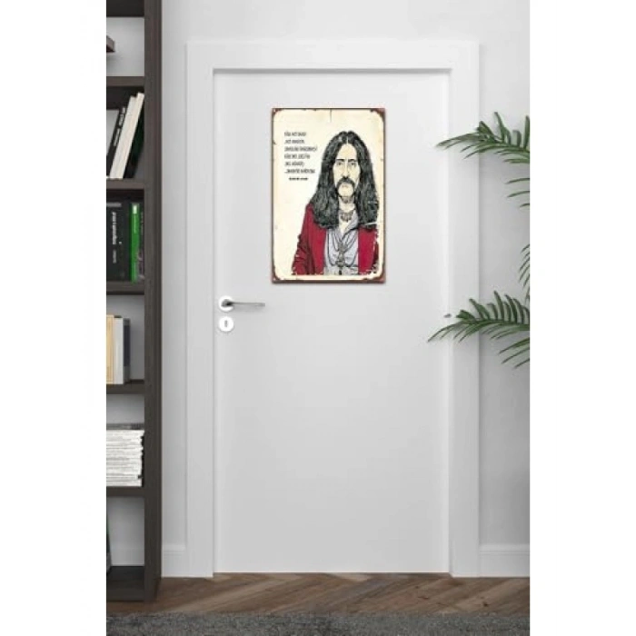 Barış Manço Temalı Vintage MDF Tablo - Rakı ve Ayran