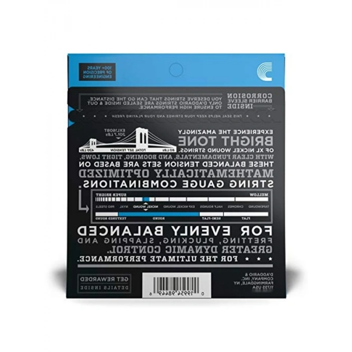 Bas Gitar Tel Seti - Uzun Ölçü, Nikel Kaplama