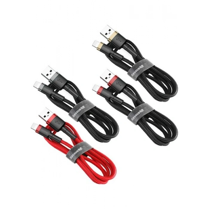 Baseus Cafule Serisi Lightning Kablosu 1 m Gri Gri-Siyah