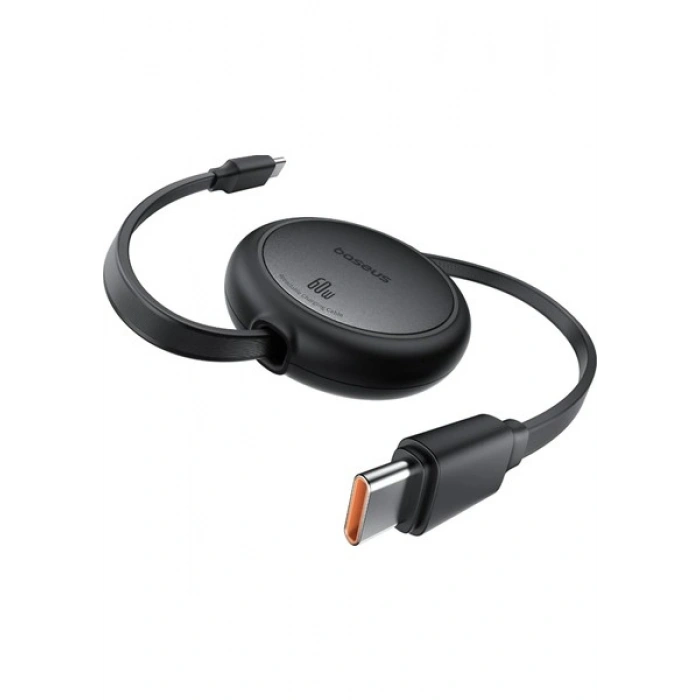 Baseus FREE2PULL Mini Şarj Kablosu Usb-C To Usb-C 60W 1m Küme Siyah