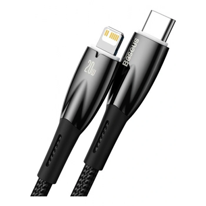 Baseus Glimmer Series 20W 100 cm Type-C To Lightning Şarj Kablosu Siyah