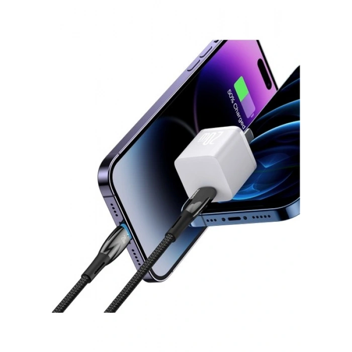 Baseus Glimmer Series 20W 100 cm Type-C To Lightning Şarj Kablosu Siyah
