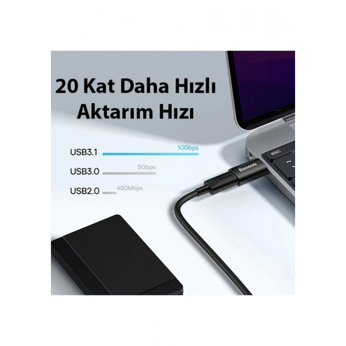 Baseus USB 3.1 To Type-C Dönüştürücü Adaptör Mini Otg Baseus Ingenuity Series ZJJQ000101