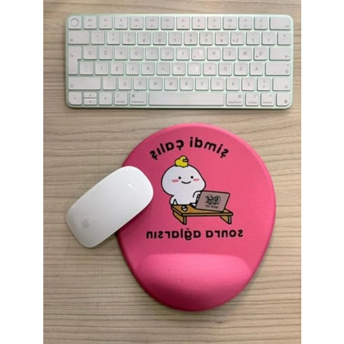Baskılı Oval Mouse Pad, ‘Şimdi Çalış Sonra Ağlarsın’ Temalı