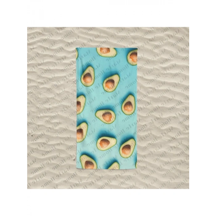 Baskılı Plaj Havlusu - Avokado Temalı Şık Tasarım