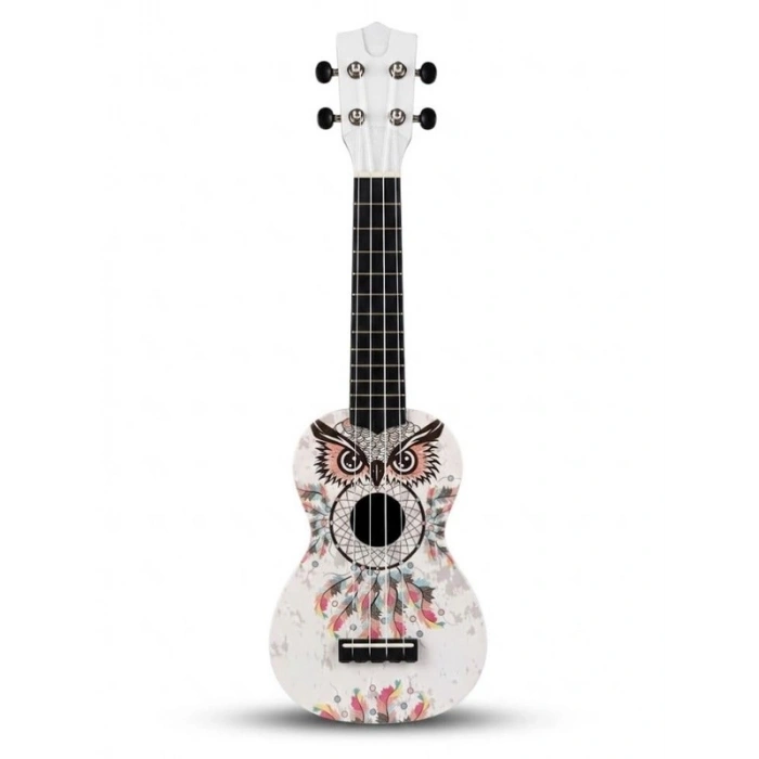 Baykuş Desenli Soprano Ukulele Kapağı, Eğlenceli ve Renkli