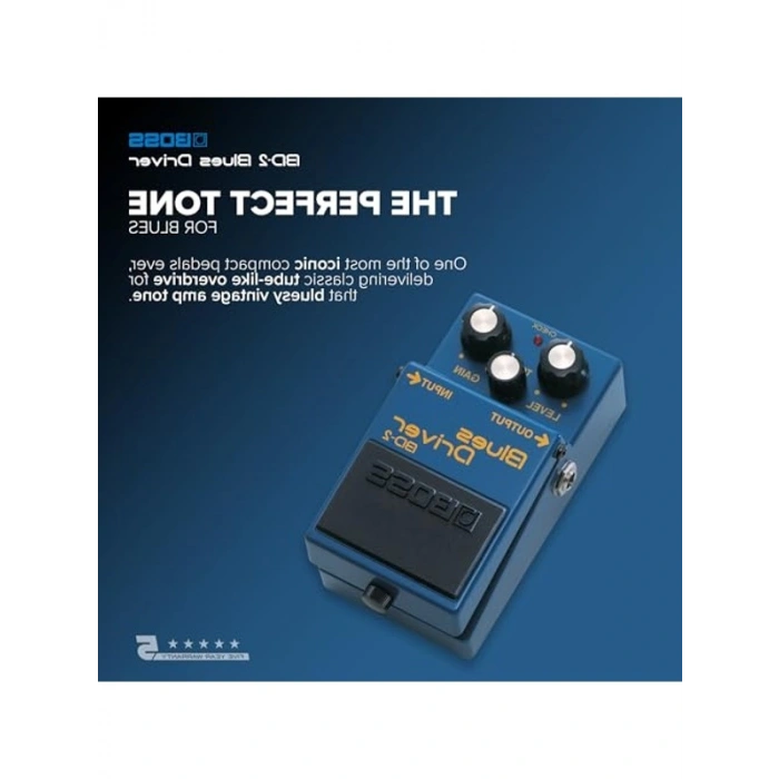 Blues efekt pedalı, mavi renkli, gitar soundunuzu güçlendirir