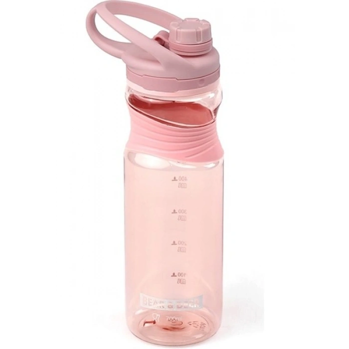Bear & Deer Silikon Tutacaklı Pastel Matara Pembe 700 Ml.