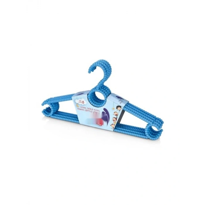 Bebek ve Çocuklar İçin Boncuklu Elbise Askısı - 6 Adet, Mavi