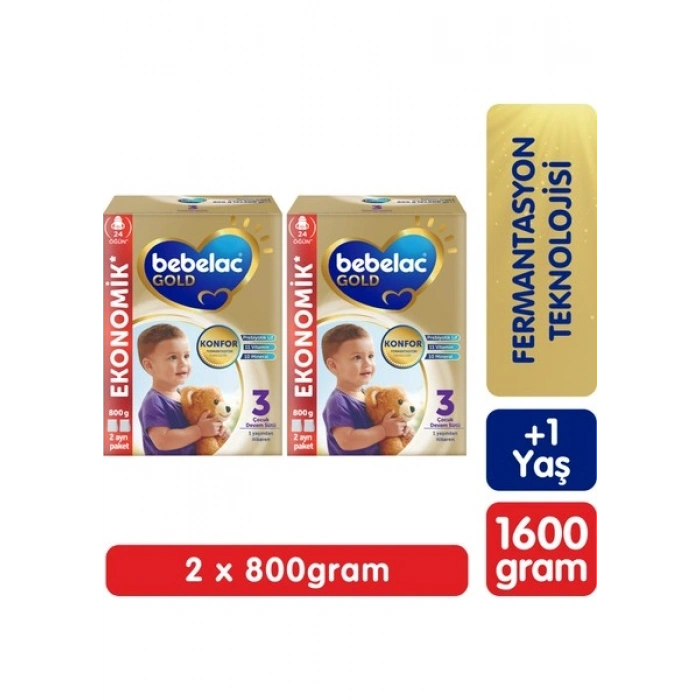 Bebelac Gold Konfor 3 Devam Sütü 1 Yaş+ 800 Gr x 2 Adet 1600 Gr