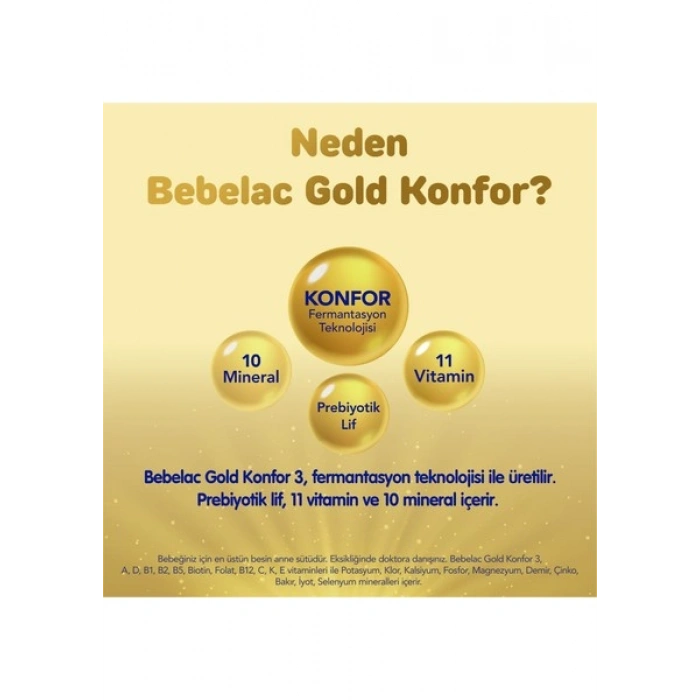 Bebelac Gold Konfor 3 Devam Sütü 1 Yaş+ 800 Gr x 2 Adet 1600 Gr