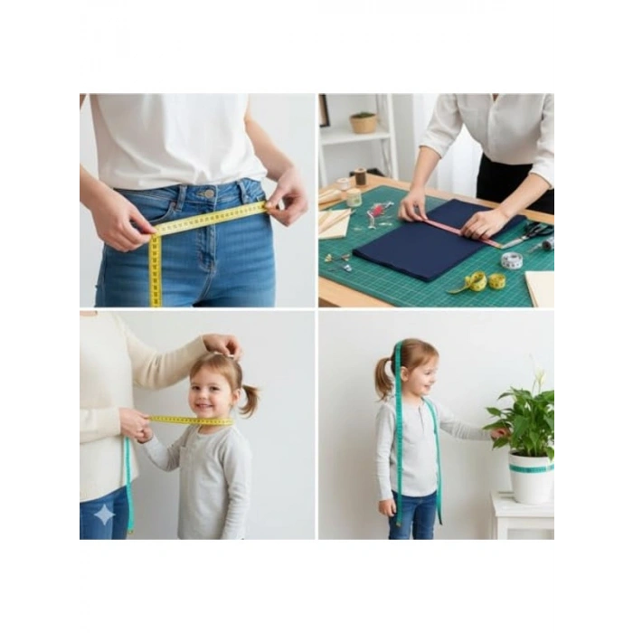 Beden Ölçüm Metresi, 150 cm Uzunluk, Çift Taraflı