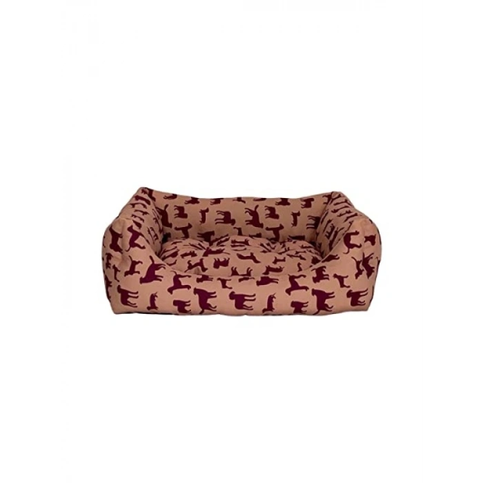 Bej-Bordo Renkli Köpek Yatağı, 60x70 cm