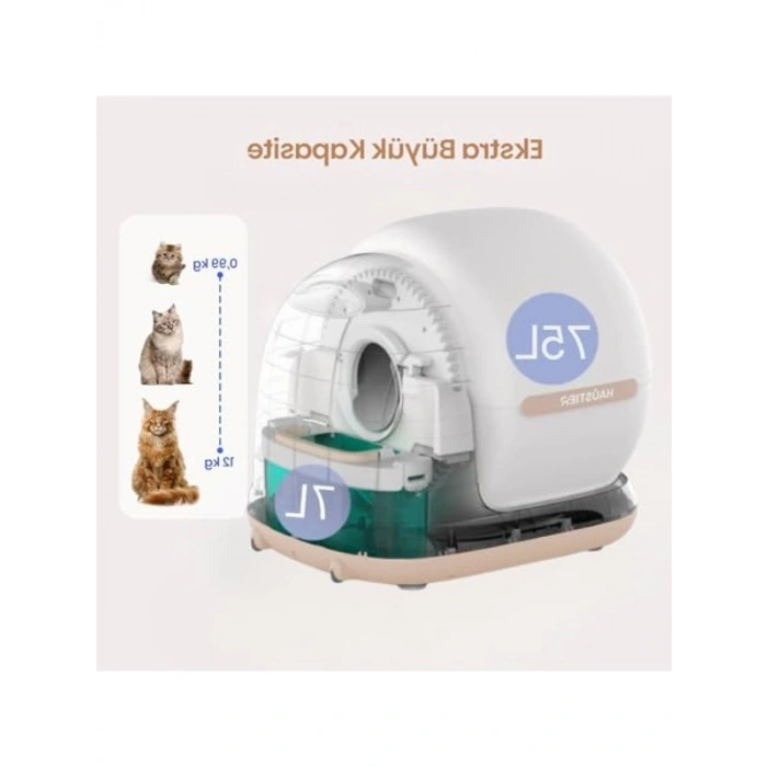 Bej Renk Otomatik Kedi Tuvaleti, Uzaktan Kontrol Özellikli