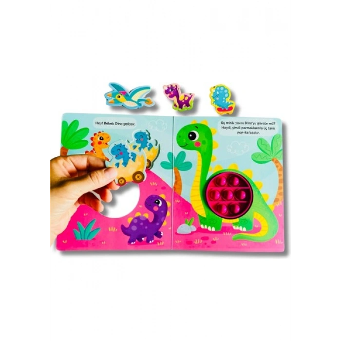 Benim Pop-It Kitabım - Dinozor Dino (Tak-Çıkar) - Esra Canoğlu