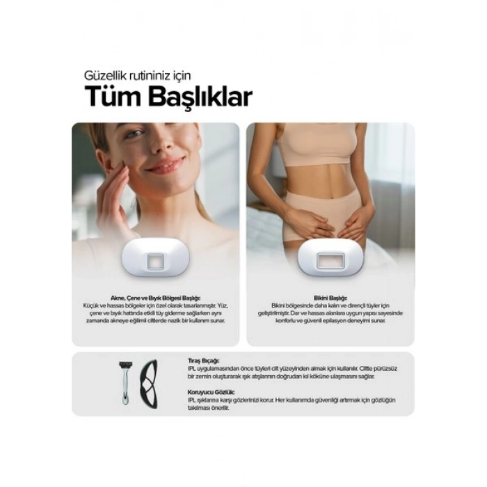Bester IPL7100 Buz Soğutmalı Ipl Lazer Epilasyon Aleti – 5 Kademe, 1.000.000 Atım