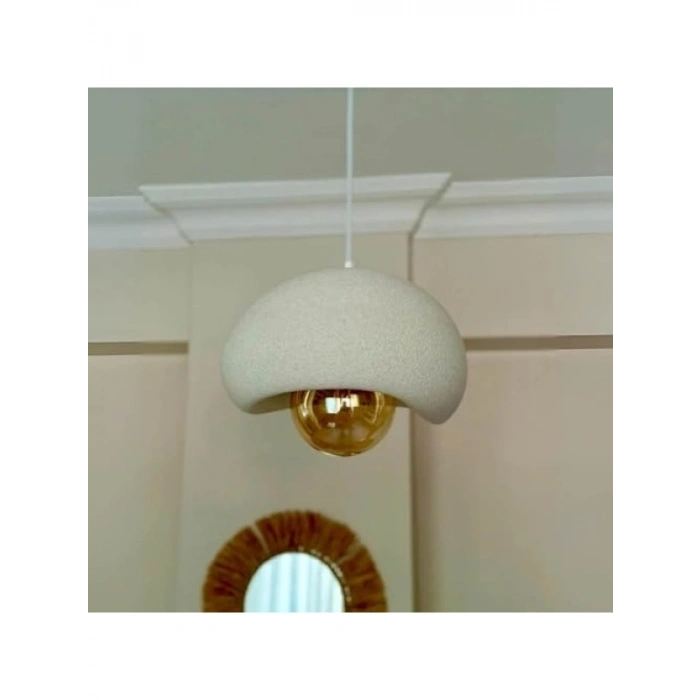 Beton Görünümlü Tekli Sarkıt Avize - Bohem & İskandinav Tasarım