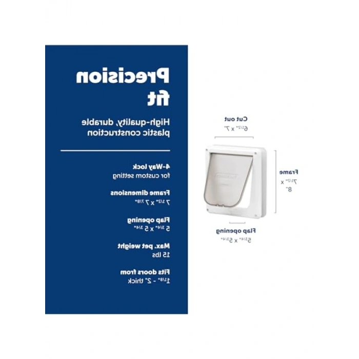 Beyaz 4 Yönlü Kilitleme Kedi Kapısı