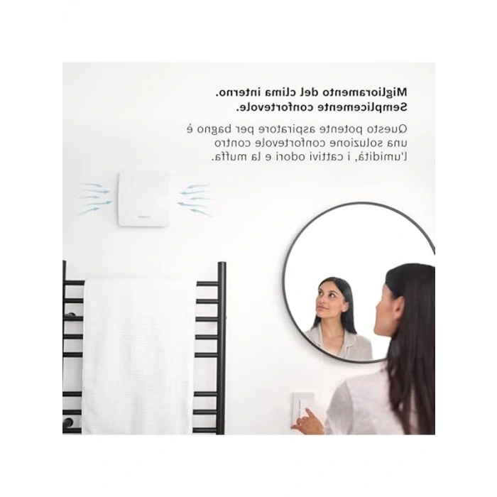 Beyaz Banyo Aspiratörü, 100 mm Çap ile Etkili Hava Dolaşımı