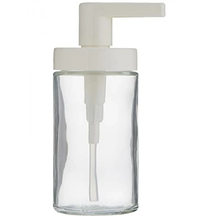 Beyaz Cam Sıvı Sabunluk, 200 ml Kapasite