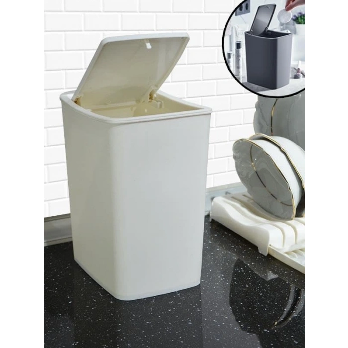 Beyaz Çöp Kovası, 4 LT Kapasite ile Kullanışlı