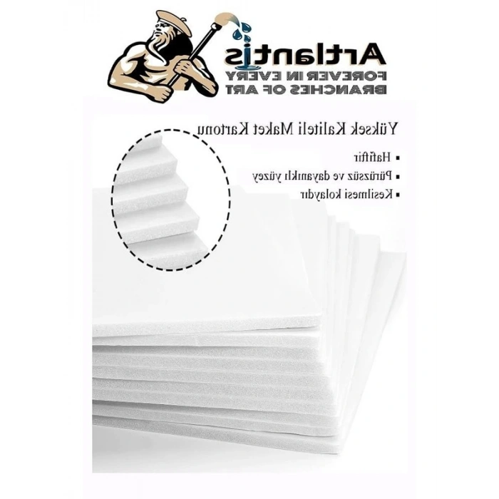 Beyaz Fotoblok Maket Kartonu, 5 mm Kalınlık, 50x70 cm, 5 Adet