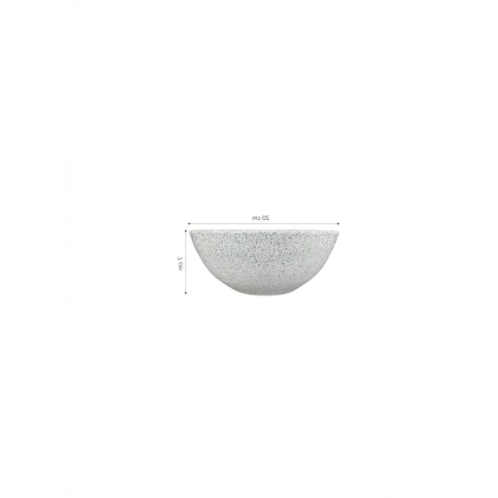 Beyaz Granit Toprak Saksı 20 cm Çap