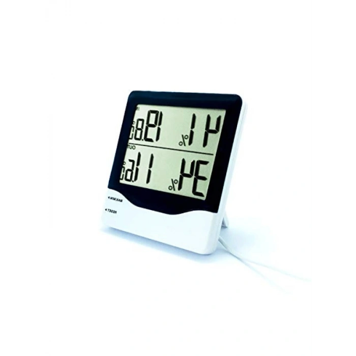 Beyaz İç-Dış Dijital Problu Termometre Nem Ölçer