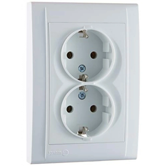 Beyaz Ikili Topraklı Priz - 250V