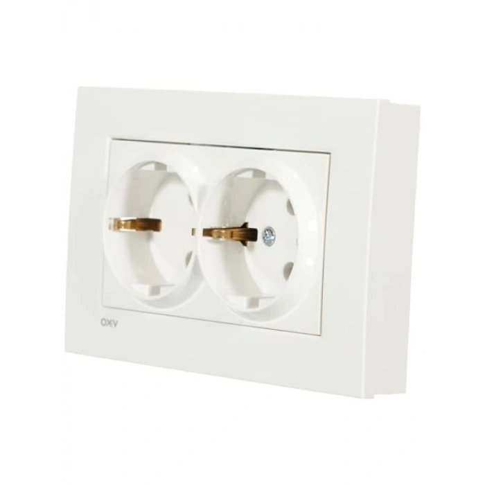 Beyaz İkili Topraklı Priz