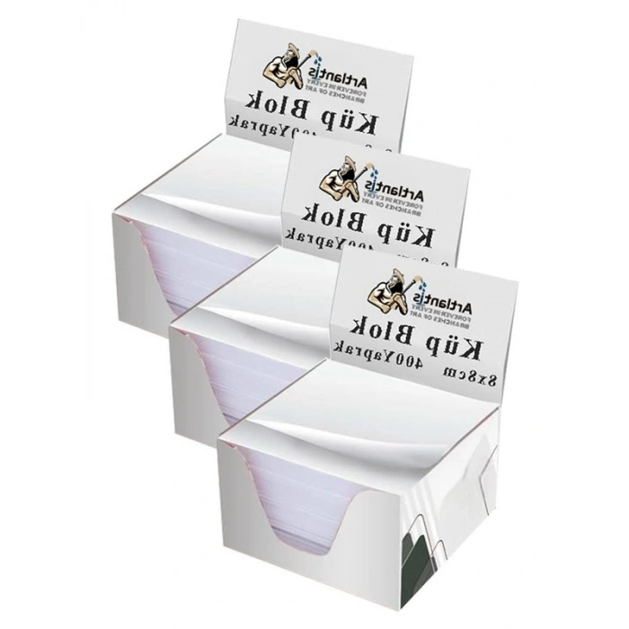 Beyaz Küp Blok Not Kağıdı 8x8 cm 3 Paket 400 Yaprak