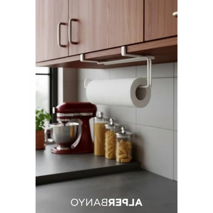 Beyaz Modern Dolap Kapağı ve Kağıt Havluluk, Kolay Montaj ile