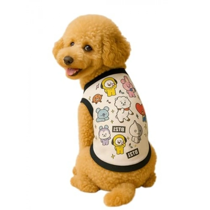 Beyaz Organik Kumaşlı Köpek ve Kedi Kıyafeti, 2XL