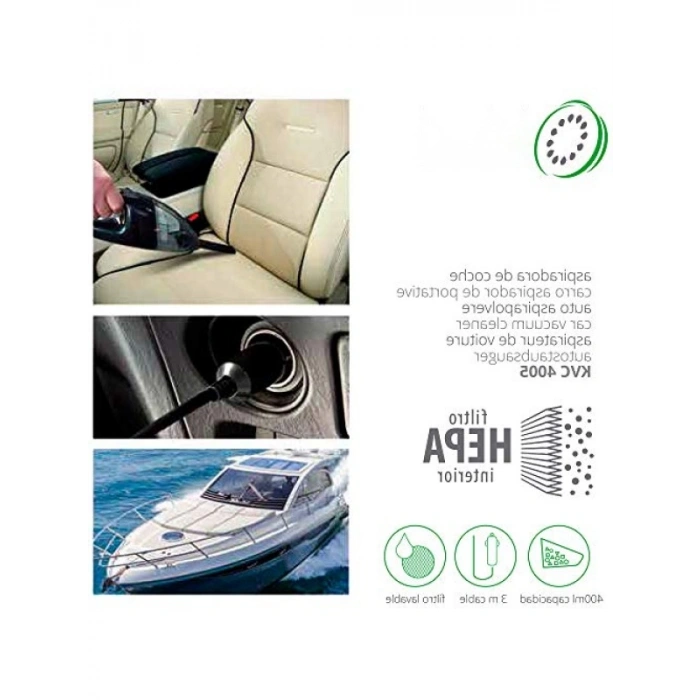 Beyaz Oto Süpürgesi - USB Şarjlı