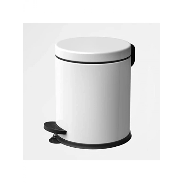 Beyaz Pedallı Çöp Kovası - 5 LT