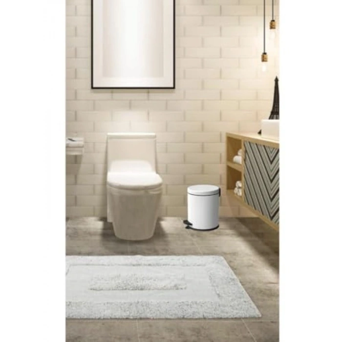 Beyaz Pedallı Çöp Kovası - 5 LT