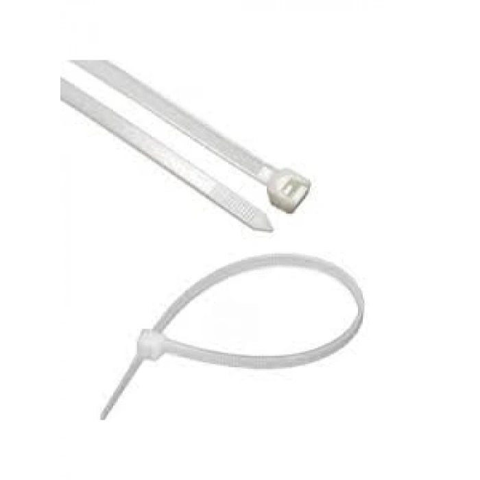 Beyaz Plastik Cırt Kelepçe - 100 Adet (4.8 x 450 mm)