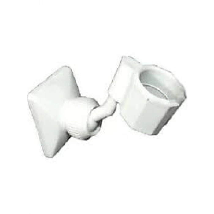 Beyaz Plastik Mafsal Duş Askısı - 2 Adet