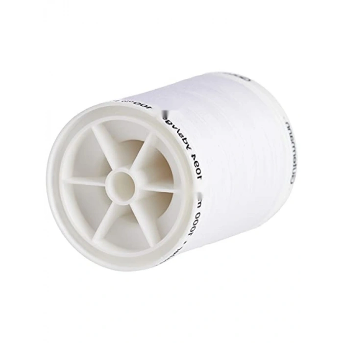 Beyaz Polyester Dikiş İpliği, 1000 m Uzunluk