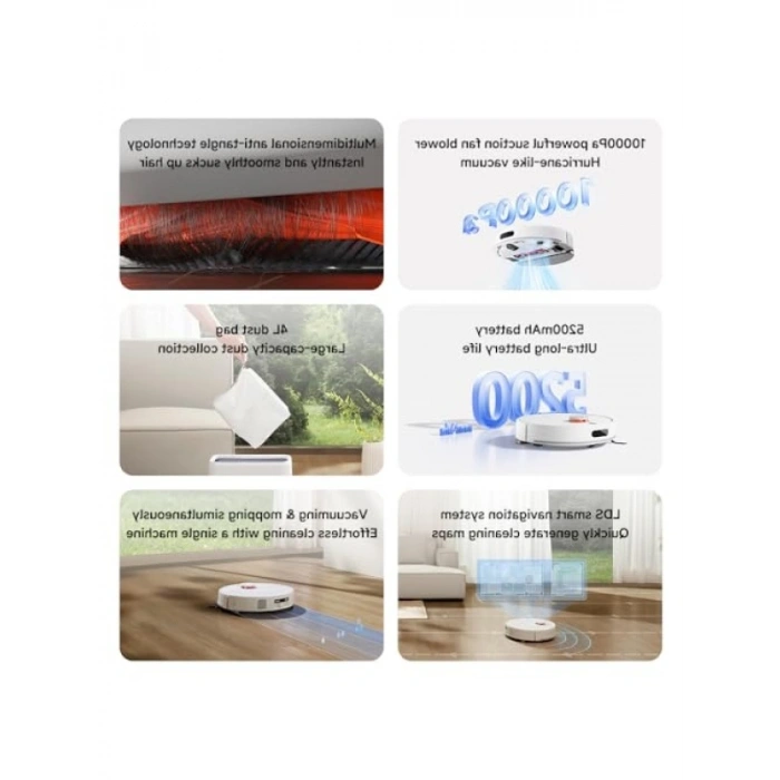 Beyaz Renk Robot Süpürge, H40 Modeli