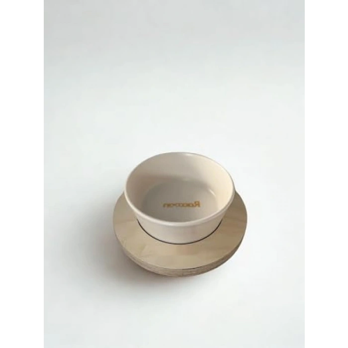 Beyaz Renkli 13 Cm Tek Tablalı Seramik Mama/Su Kabı