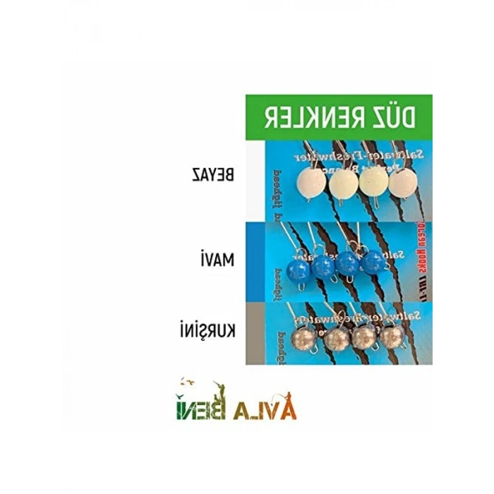 Beyaz Renkli 3.5g UV ve Glow Jig Head, 8 No.