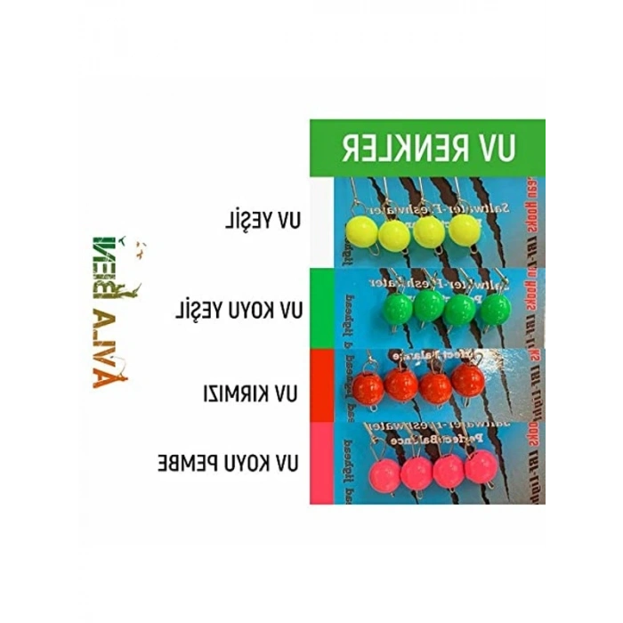 Beyaz Renkli 3.5g UV ve Glow Jig Head, 8 No.