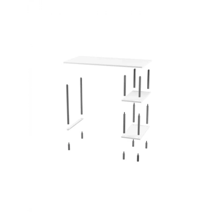 Beyaz Renkli 4 Raflı Ofis Çalışma Masası