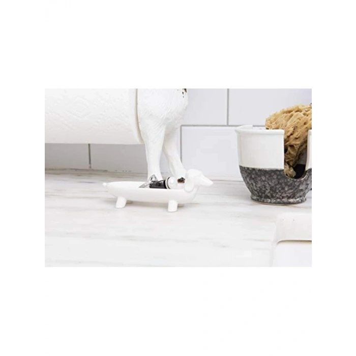 Beyaz Seramik Köpek Mama Kabı