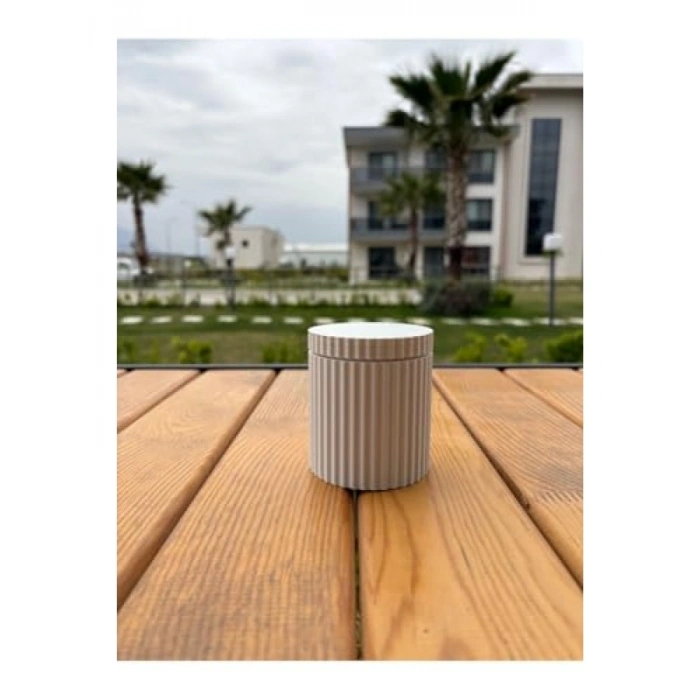 Beyaz Silindir Makyaj Pamuğu Kutusu