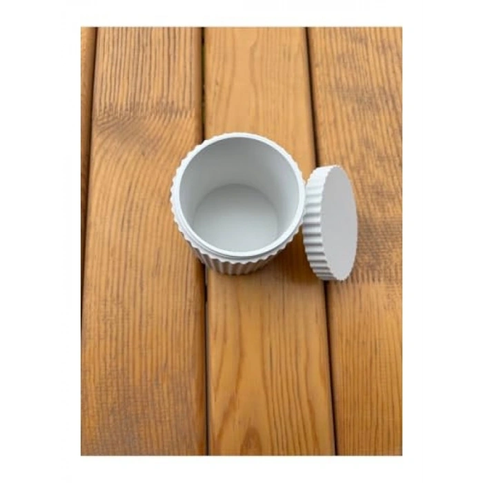 Beyaz Silindir Makyaj Pamuğu Kutusu