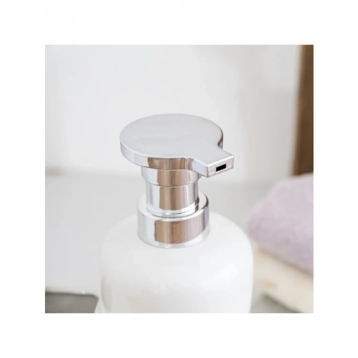 Beyaz Silindirik Fırçalı Sıvı Sabunluk