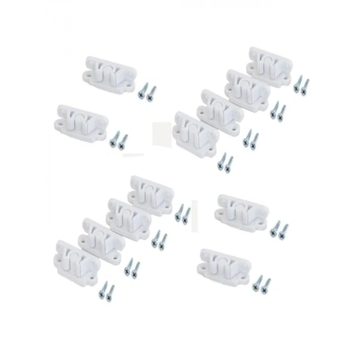 Beyaz Sineklik Çıt Çıt Seti - 12 Adet, Akıllı Montaj Vidalı
