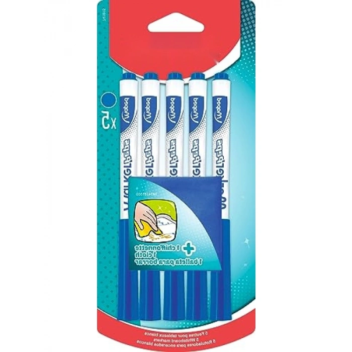 Beyaz Tahta Kalemi, Mavi - 5li Set